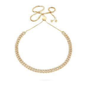 IceLink CUBAN CHOKER 14k Gold Plated adjustable Necklace